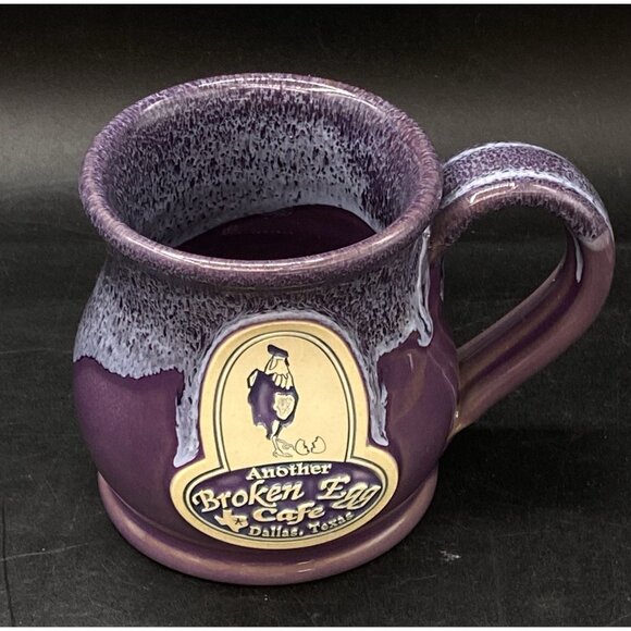 2012 Deneen Pottery Another Broken Egg Cafe Lilac Purple Mug Dallas Texas - Picture 12 of 12